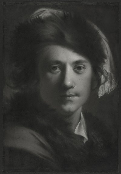 Autoportrét v kožešinové čepici od Joseph Wright of Derby