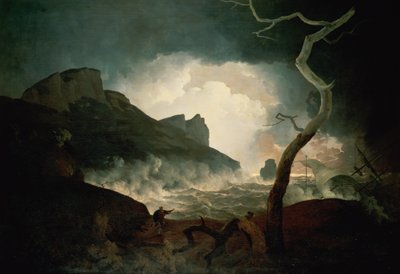 Bouře, Antigona pronásledovaná medvědem z "Zimní pohádky", dějství III, scéna 3, 1790 od Joseph Wright of Derby