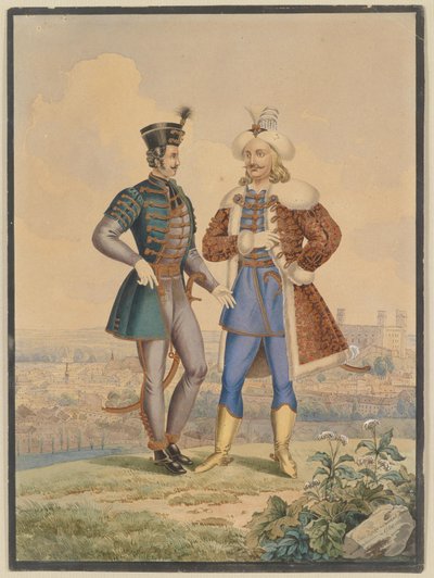 Husar a Osman před městem od Joseph Zahradniczek the Elder