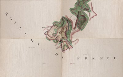 Mapa Gernelle, Belgie od Josepha de Ferrarise (1726 – 1814) od Joseph de Ferraris