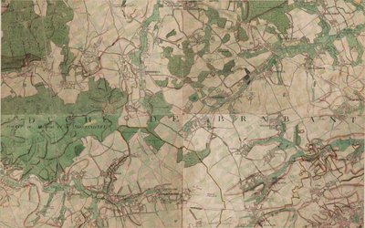 Mapa Hougaerde - Hoegaarden od Joseph de Ferraris