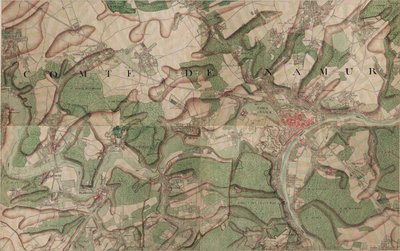 Mapa Namuru od Joseph de Ferraris