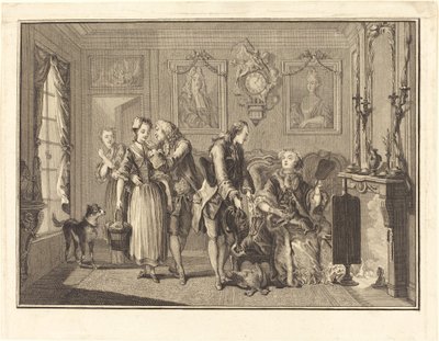 Krásná farmářka od Joseph de Longueil after Charles Eisen