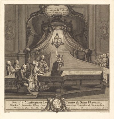 Mechanický koncert od Joseph de Longueil after Charles Eisen