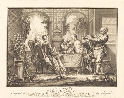Poledne od Joseph de Longueil after Charles Eisen