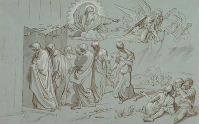 Bůh povolává Noema a jeho rodinu do archy, 1827. od Joseph von Fuhrich