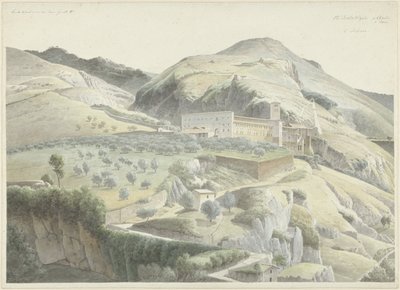 Krajina s klášterem v Subiaco od Josephus Augustus Knip
