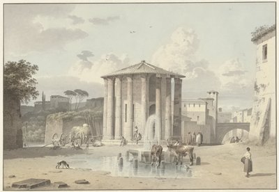 Chrám Vesta v Římě od Josephus Augustus Knip