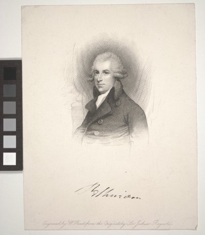 Richard Brinsley Sheridan, vyryl W. Read (1824-1837) od Joshua (after) Reynolds