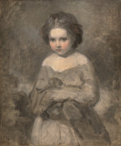 Studie mladé dívky, poloviční délka - nedokončená (olej na plátně) od Joshua (studio of) Reynolds