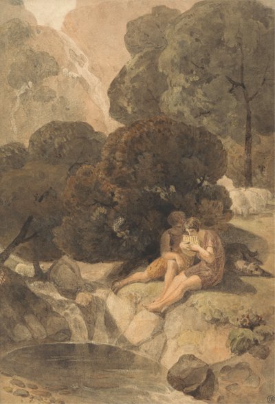 Arcadian Shepherds by a Pool od Joshua Cristall