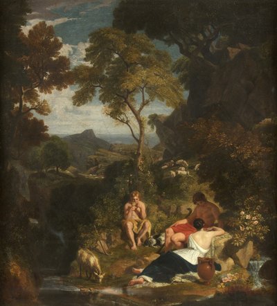 Arcadian Shepherds, cca 1824 (olej na plátně) od Joshua Cristall