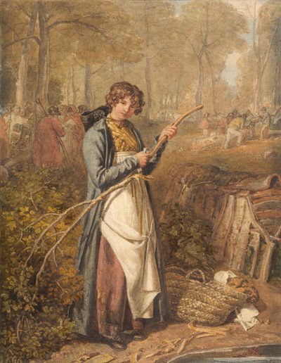 Barking Timber ve Wychwood Forest, Oxfordshire, 1818. od Joshua Cristall