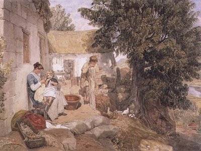 Chaty poblíž Symonds Yat s venkovskými postavami od Joshua Cristall