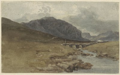 Landschap by Llyn Ogwen, Caernarvonshire (Wales) od Joshua Cristall