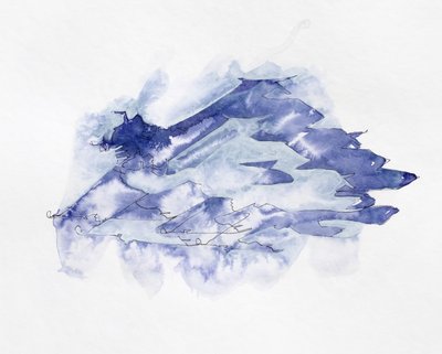 Modré akvarelové hory od Joshua Hoskins