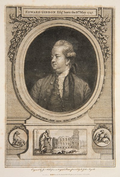 Edward Gibbon, Esq., hospoda. 1730 rytina. od Joshua Reynolds
