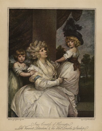 Jane hraběnka z Harringtonu, lord vikomt Petersham a ctihodný Lincoln Stanhope od Joshua Reynolds