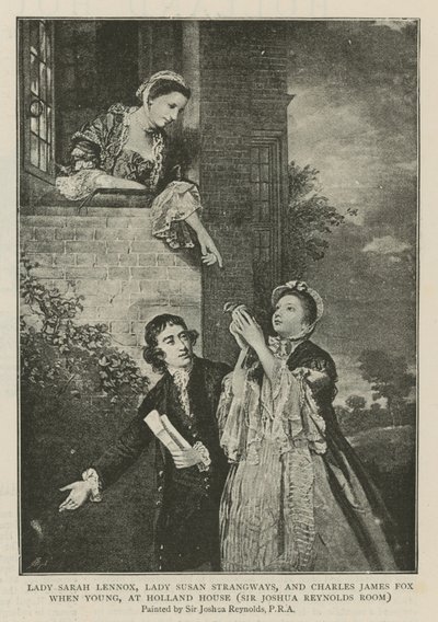 Lady Sarah Lennox, lady Susan Strangways a Charles James Fox v mládí v Holland House. od Joshua Reynolds