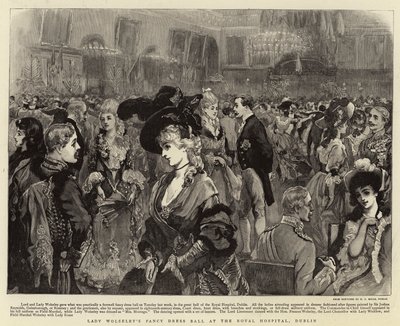 Ples maškarních šatů lady Wolseleyové v Královské nemocnici v Dublinu od Joshua Reynolds