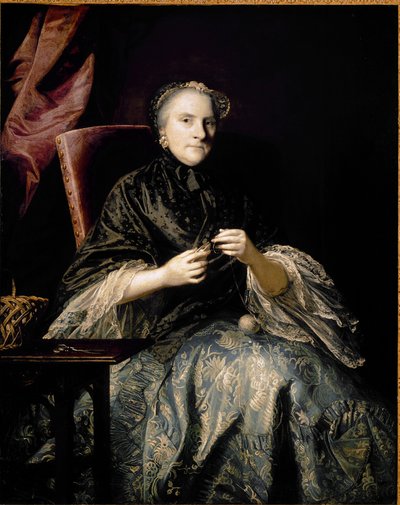 Portrét Anny, druhé hraběnky z Albemarle, která dělá uzly (olej na plátně od Joshua Reynolds