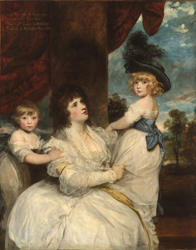 Portrét Jane, hraběnky z Harringtonu, se svými syny, vikomtem Petershamem a váženým Lincolnem Stanhopem, 1786-7 od Joshua Reynolds