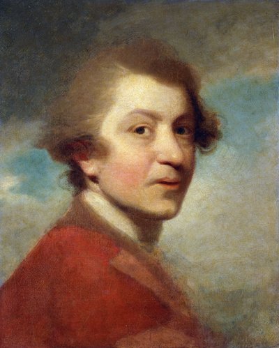 Portrét umělce s hlavou a rameny v červených šatech doktora práv a bílých skladech - nedokončeno, od Joshua Reynolds