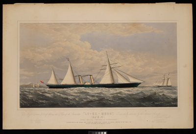 Společnosti Messrs Dent  Co of China, tento tisk parníku Ly-Ee-Moon, Norman Hill, Esqr Commander.... postaveného společností Thames Iron Works and Shipbuilding Company, Blackwall...,, cca 1860 (litografie, kolorovaná) od Josiah Taylor