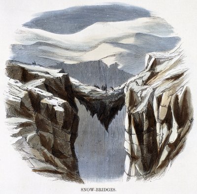 Sněhové mosty, z Fenomény přírody, 1849 od Josiah Wood Whymper