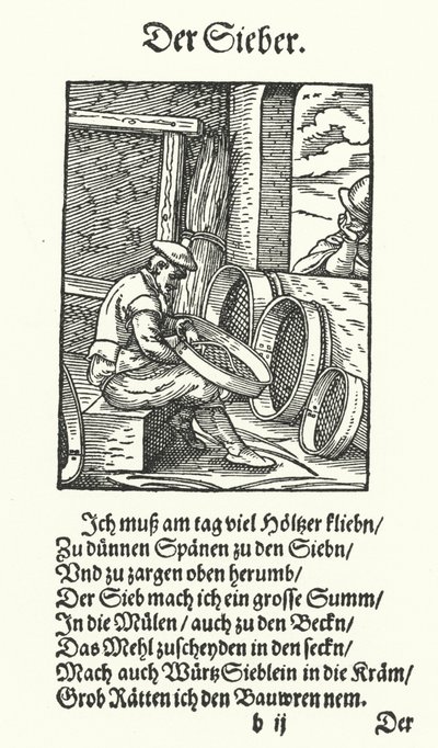 The Sieve Maker (rytina) od Jost (after) Amman