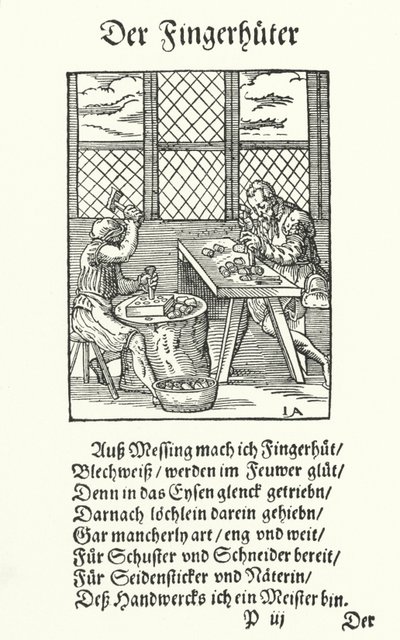 The Thimble Maker (rytina) od Jost (after) Amman