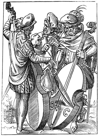 Houslista a dva violoncellisté, 16. století 1849. od Jost Amman