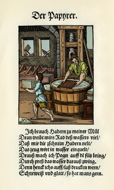 Výrobce papíru od Jost Amman