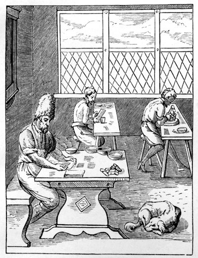 Výrobník špendlíků a jehel, c1559-1591 od Jost Amman