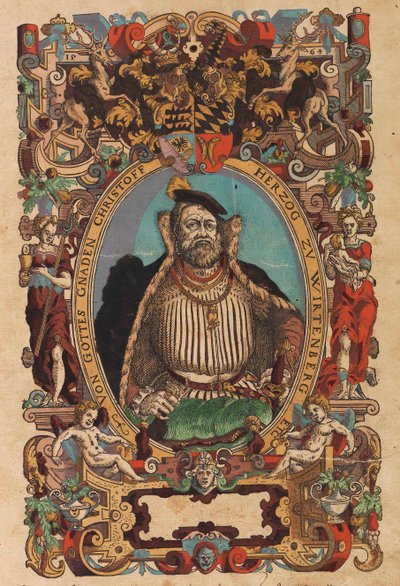 Portrét vévody Kryštofa z Württemberska 1515-1568 Z Biblia germanica, 1564. od Jost Amman
