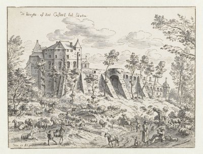Zámek Leuven, 1675 (pero a inkoust na papíře) od Josua de Grave