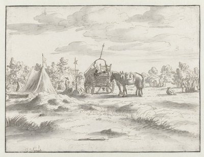 Pohled na tábor armády Willem III poblíž Leuven od Josua de Grave