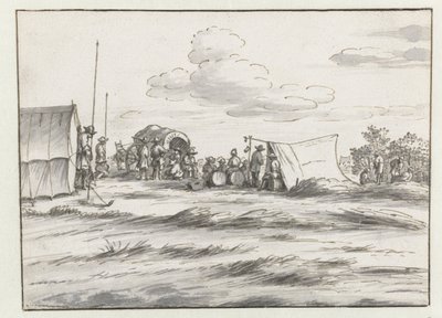 Pohled na tábor armády Willem III poblíž Leuven od Josua de Grave