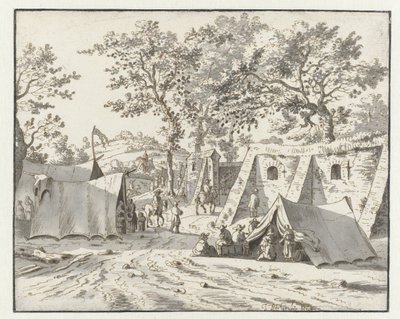 Pohled na tábor armády Willem III poblíž Leuven od Josua de Grave