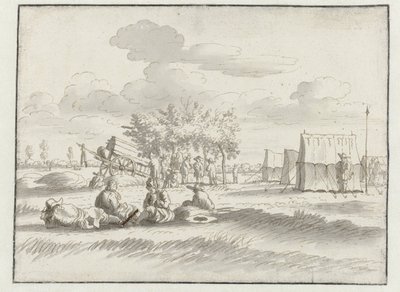 Pohled na tábor armády Willem III poblíž Leuven od Josua de Grave
