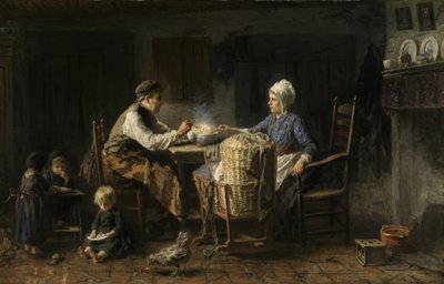 The Frugal Meal (olej na plátně) od Jozef (1824 1911) Israels