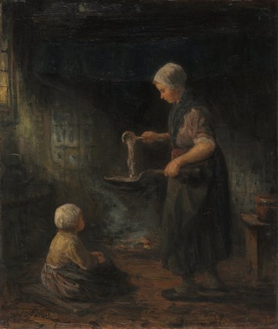 Palačinky, c. 1875 (olej na tkanině) od Jozef (1824 1911) Israels