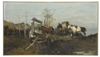Rozhovor u studny, 1877 od Jozef Brandt