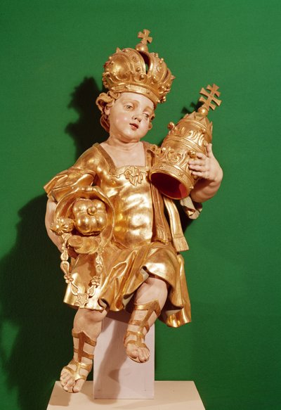 Evropa, ze skupiny zastupující čtyři kontinenty světa (polychromované dřevo) od Jozef Holzinger