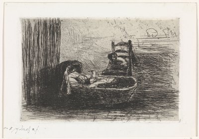 dítě na váze od Jozef Israëls (signed by artist)
