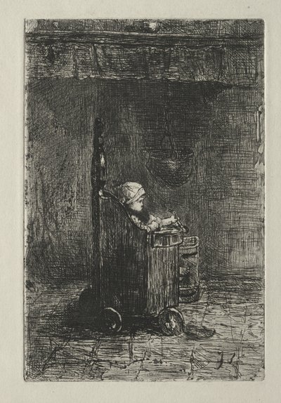 Dítě v jeho křesle od Jozef Israëls