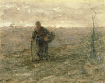 Stará žena na vřesovišti od Jozef Israëls