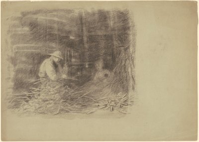 Farmers Shucking Corn [recto] od Jr. Enoch Wood Perry