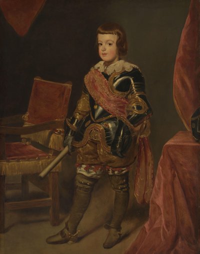 Portrét prince Baltasara Carlose, syna španělského krále Filipa IV., ve věku přibližně 11 let od Juan Bautista Martínez del Mazo (attributed to)