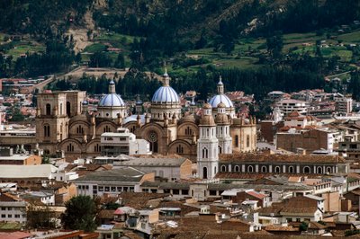 Pohled na katedrálu Neposkvrněného početí nebo novou katedrálu, návrh Juan Bautista Stiehle (1829-1899), Cuenca (Seznam světového dědictví UNESCO od Juan Bautista Stiehle